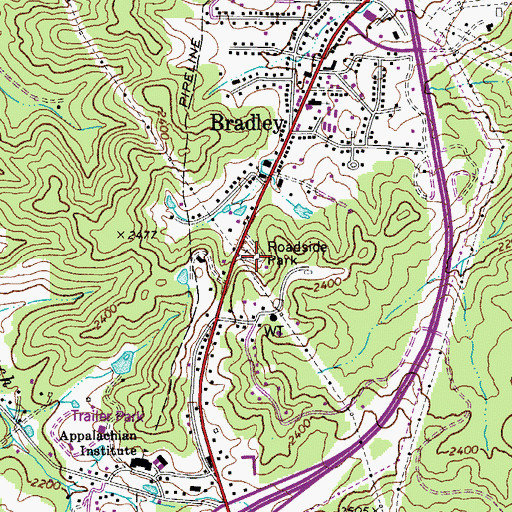 Topographic Map of General Ambulance Service Station 4, WV