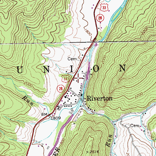 Topographic Map of Pendleton County Emergency Rescue North Fork, WV