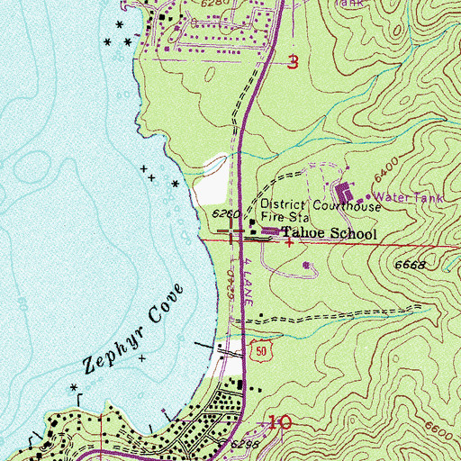 Topographic Map of Tahoe Douglas Fire Protection District Station 4, NV