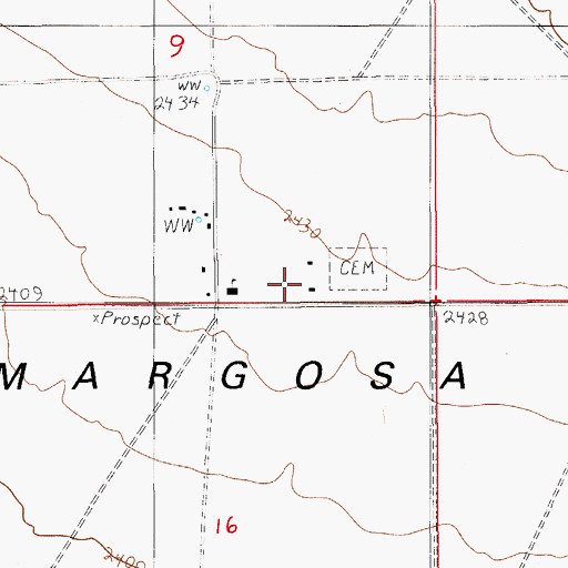 Topographic Map of Amargosa Volunteer Ambulance Service, NV