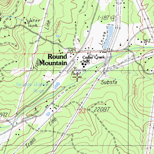 Topographic Map of Cedar Creek Elementary School, CA