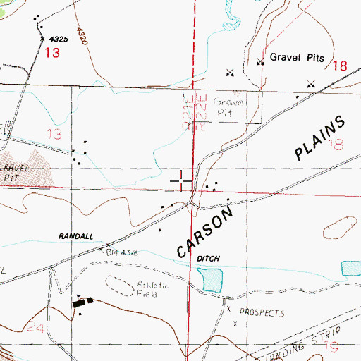 Topographic Map of Central Lyon County Fire Protection District Dayton Valley Volunteer Fire Department Station 39, NV