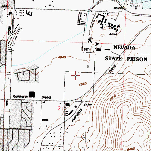 Topographic Map of Nevada Emergency Operations Center, NV