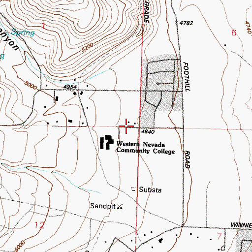 Topographic Map of Nevada Division of Forestry Western Area Station, NV
