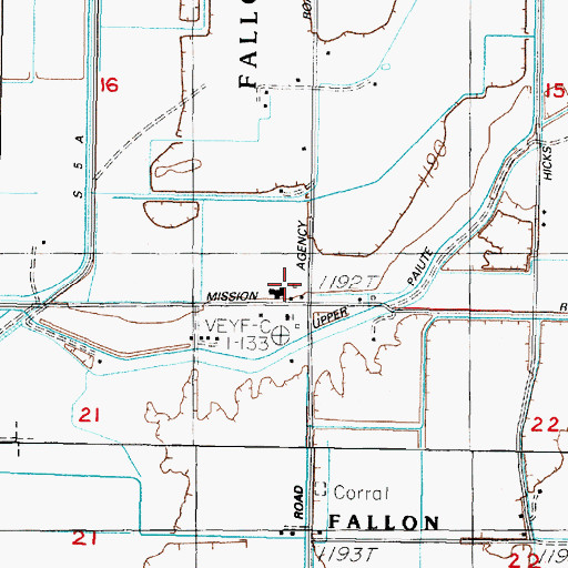 Topographic Map of Fallon Paiute - Shoshone Tribe Volunteer Fire Department, NV