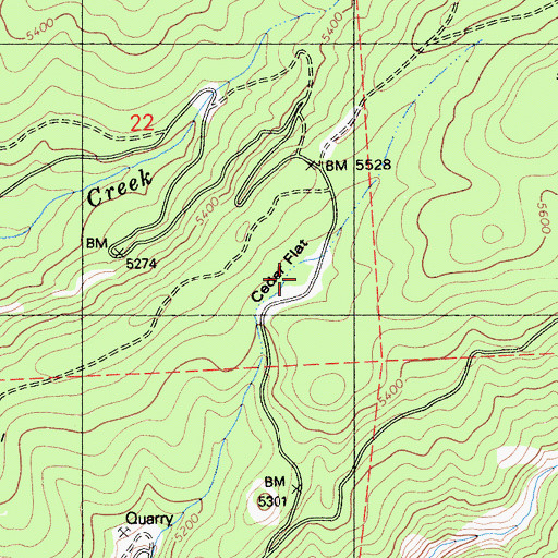 Topographic Map of Cedar Flat, CA