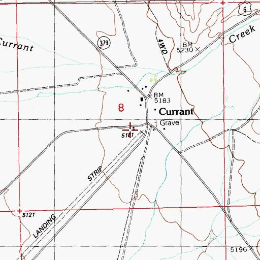 Topographic Map of Currant Creek Volunteer Fire Department, NV