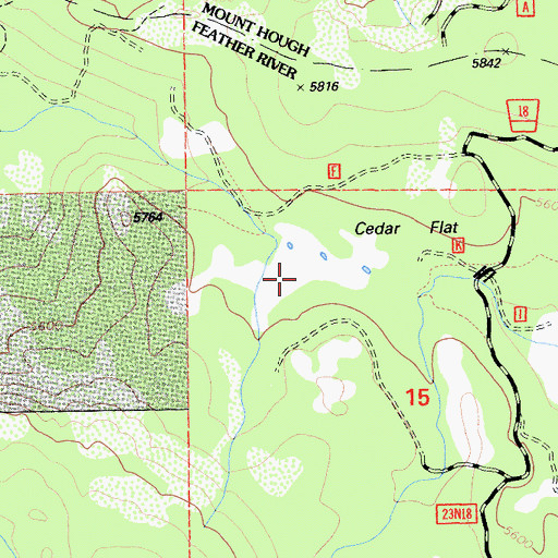 Topographic Map of Cedar Flat, CA
