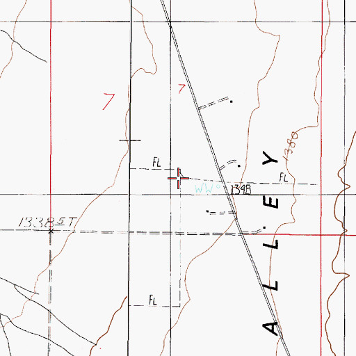 Topographic Map of Grass Valley Volunteer Fire Department, NV