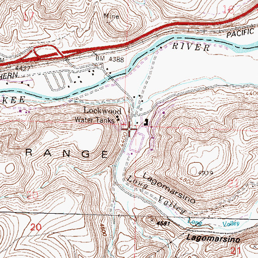 Topographic Map of Storey County Fire Department Station 4 Lockwood, NV