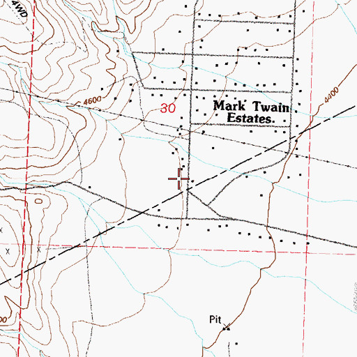 Topographic Map of Storey County Fire Department Station 3 Mark Twain, NV
