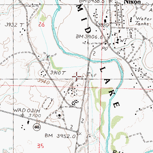 Topographic Map of Nixon Volunteer Fire Department, NV