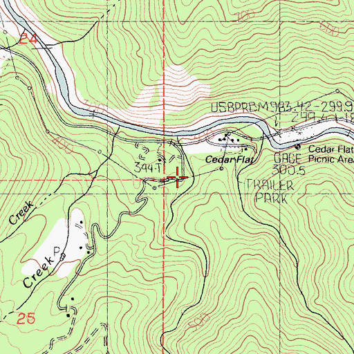 Topographic Map of Cedar Flat, CA
