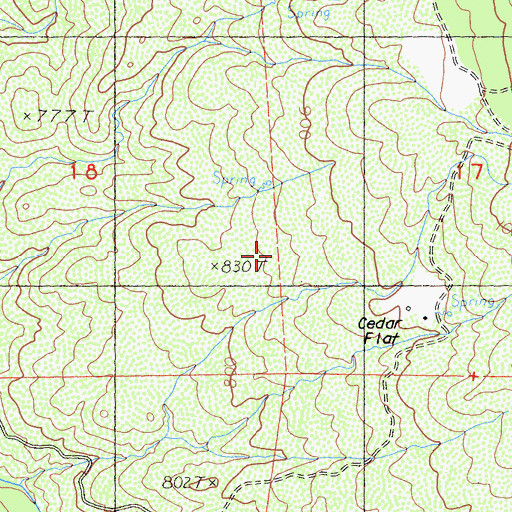 Topographic Map of Cedar Flat, CA