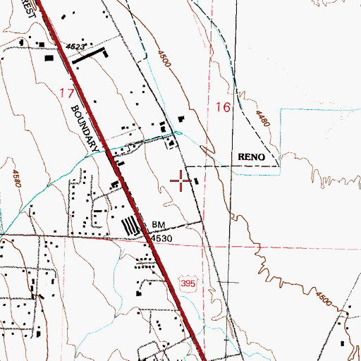 Topographic Map of Reno Fire Department Station 14, NV