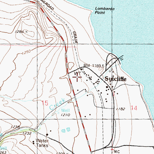 Topographic Map of Sutcliffe Volunteer Fire Department Station 241, NV