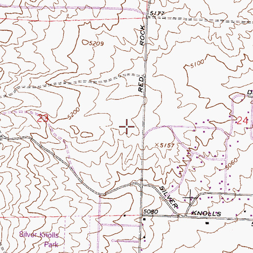 Topographic Map of Silver Lake Volunteer Fire Department Station 221, NV
