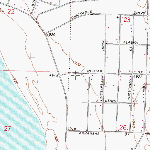 Topographic Map of Lemmon Valley Volunteer Fire Department Station 223, NV