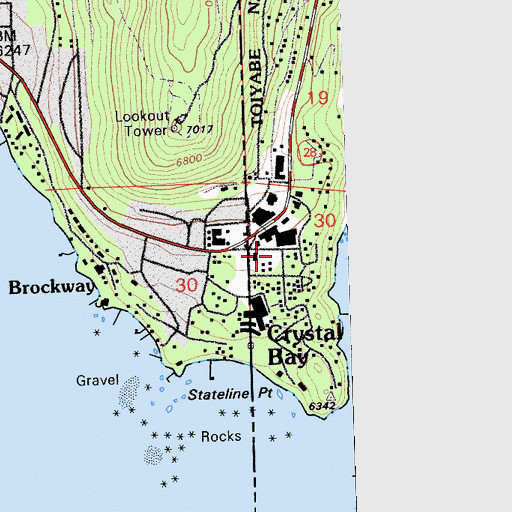 Topographic Map of North Lake Tahoe Fire Protection District Station 12, NV