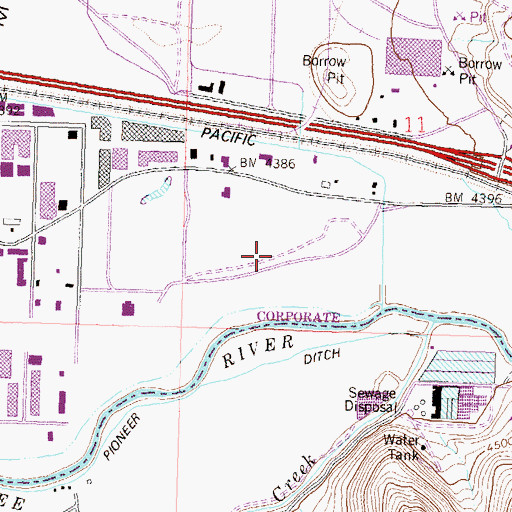 Topographic Map of Sparks Fire Department Station 3, NV