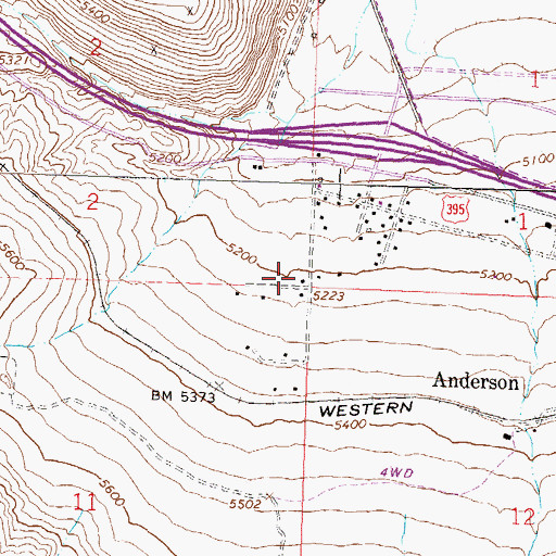 Topographic Map of Sierra Fire Protection District Peavine Volunteer Fire Department, NV