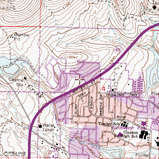 Topographic Map of Reno Fire Department Station 8, NV