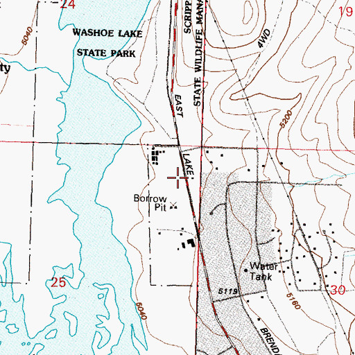 Topographic Map of Reno Fire Department Station 16, NV