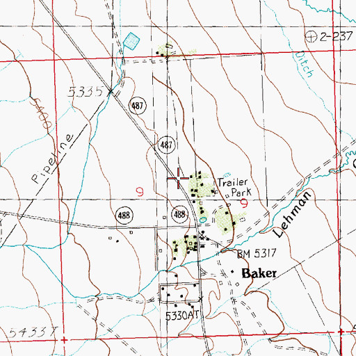 Topographic Map of Great Basin National Park Fire Station, NV