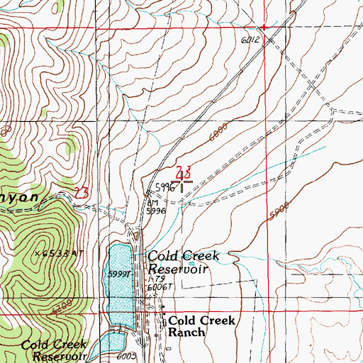 Topographic Map of Cold Creek Volunteer Fire Department, NV