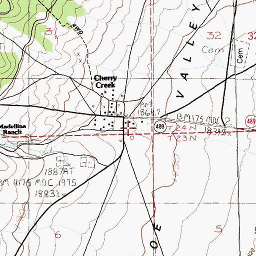 Topographic Map of Steptoe Valley Volunteer Fire Department, NV