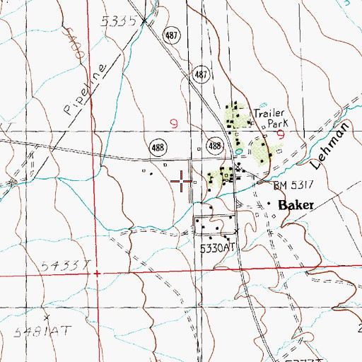 Topographic Map of White Pine County Emergency Medical Services - Baker, NV