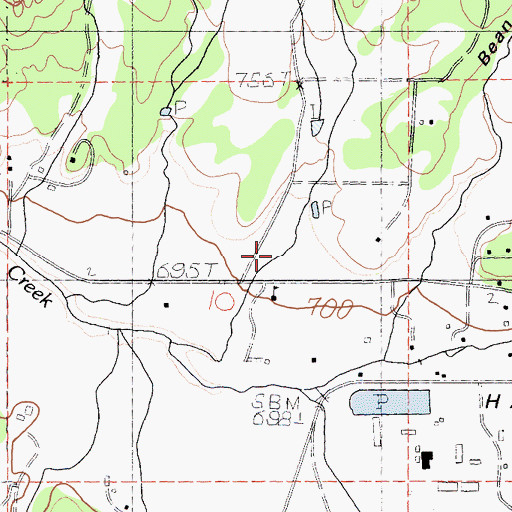 Topographic Map of Cedar Gulch, CA