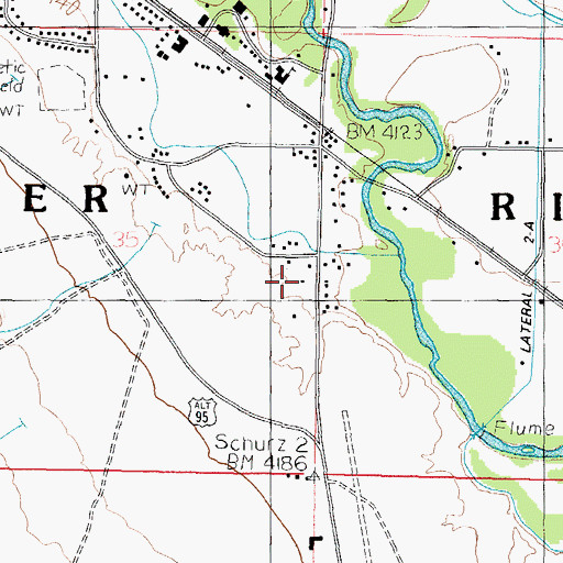 Topographic Map of Walker River - Schurz Fire Department, NV