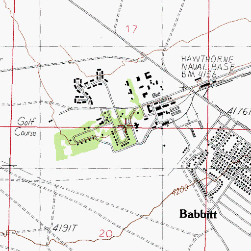 Topographic Map of Day and Zimmerman Hawthorne Corporation Fire and Emergency Services, NV