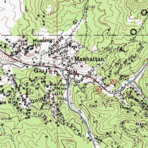 Topographic Map of Manhattan Volunteer Fire Department, NV