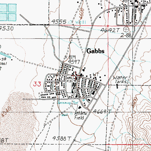 Topographic Map of Gabbs Volunteer Fire Department, NV