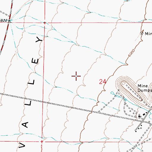 Topographic Map of Round Mountain Gold Mine Emergency Services, NV