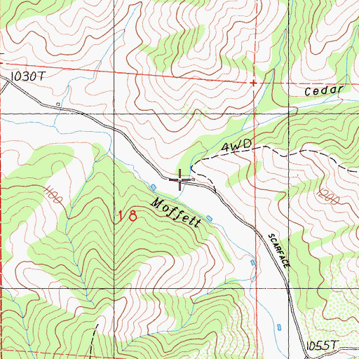 Topographic Map of Cedar Gulch, CA