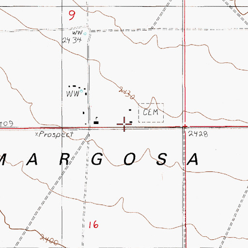 Topographic Map of Amargosa Valley Fire Department, NV