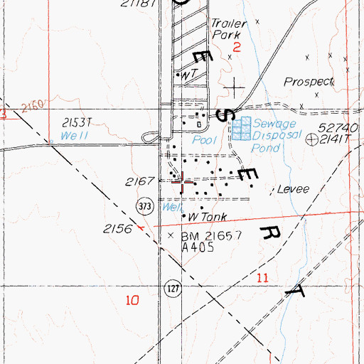 Topographic Map of Amargosa Valley Fire Department, NV