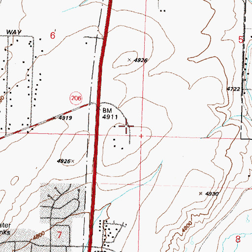 Topographic Map of East Fork Fire and Paramedic Districts Station 12, NV