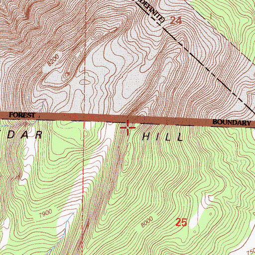 Topographic Map of Cedar Hill, CA