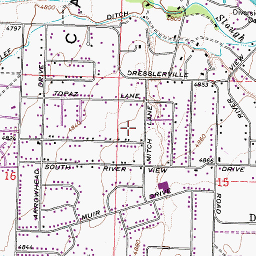 Topographic Map of East Fork Fire and Paramedic Districts Station 7 Gardnerville Ranchos Volunteer Fire Department, NV