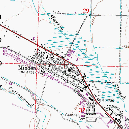 Topographic Map of East Fork Fire and Paramedic Districts Station 1, NV