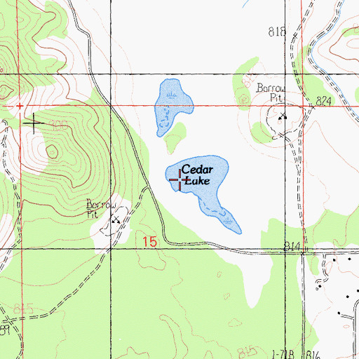 Topographic Map of Cedar Lake, CA