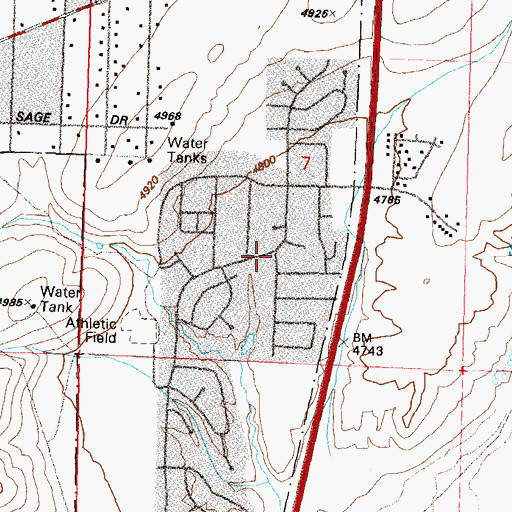 Topographic Map of East Fork Fire and Paramedic Districts Station 16, NV