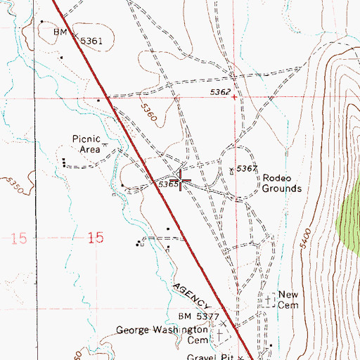 Topographic Map of Shoshone - Paiute Tribes Fire Station, NV