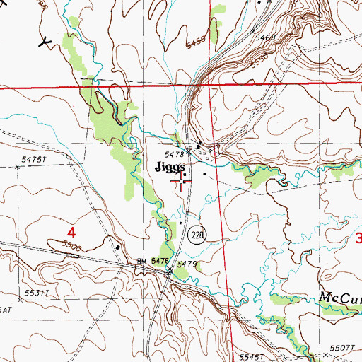 Topographic Map of Jiggs Volunteer Fire Department, NV