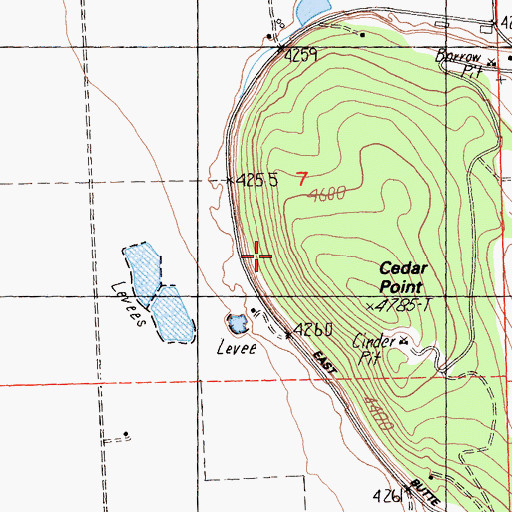 Topographic Map of Cedar Point, CA