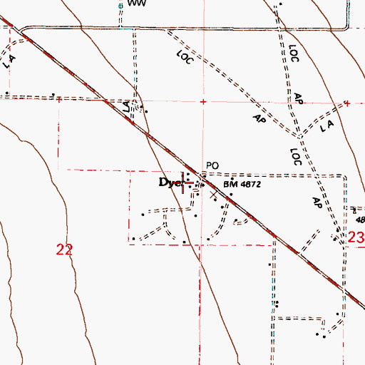 Topographic Map of Fish Lake Valley Ambulance Service, NV